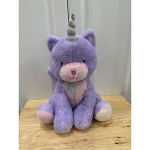 FAO Schwartz Glow Brights 14" Kittycorn Unicorn Purple Cat Musical Lights Plush